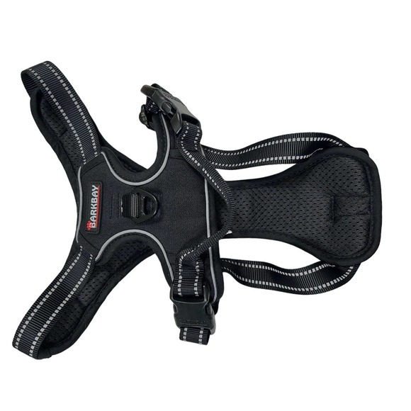 BARKBAY No Pull Dog Harness with Leash Clips Black L - Picture 6 of 7
